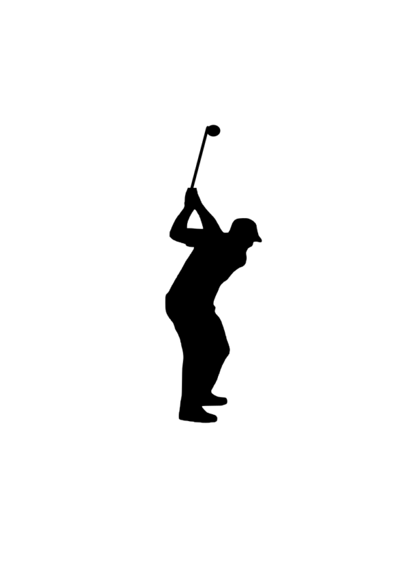 Samolepka silueta golfista golf