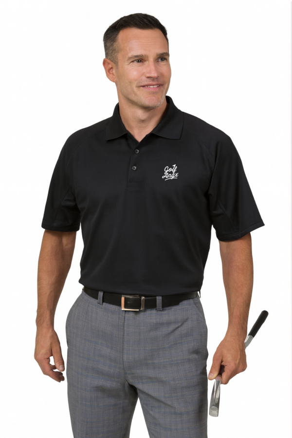 Pánské golfové polo tričko černé ANGX GOLF